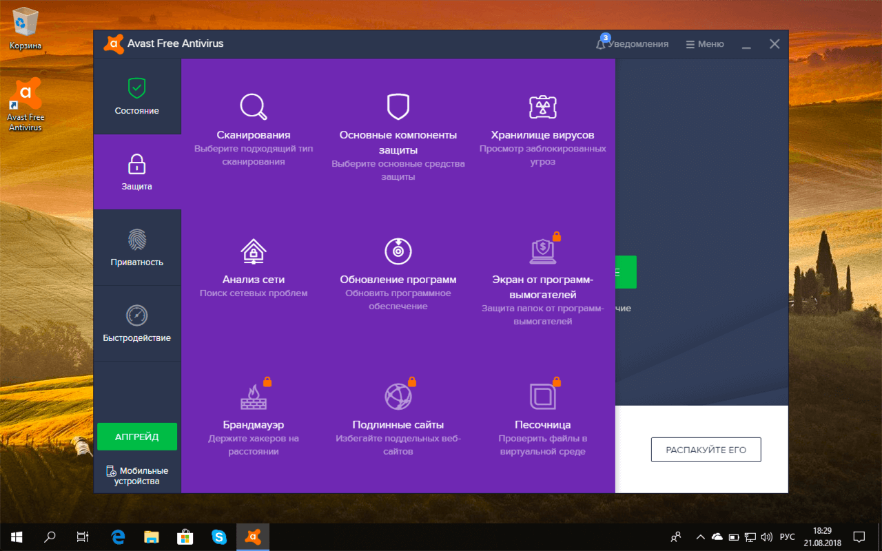 Avast Free Antivirus для Windows 11